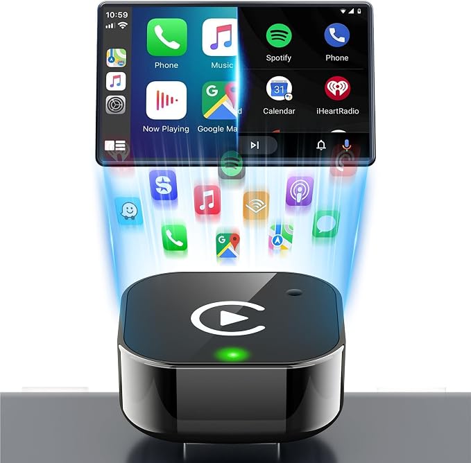 2026 Upgraded 2-in-1 Wireless CarPlay Adapter for iPhone & Android Auto, Plug and Play, Convert Wired to Wireless, Fast Auto-Connect & No Latency, USB-A/USB-C for 98% Factory Wired Cars