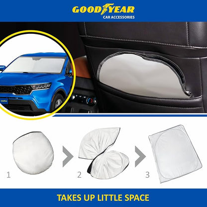 Goodyear Foldable Windshield Sunshade for Kia Sorento 2021-2026, Car Accessories, Sunshade Cover, Sun Shade Car Windshield, Window Sun Blocker - GY008235