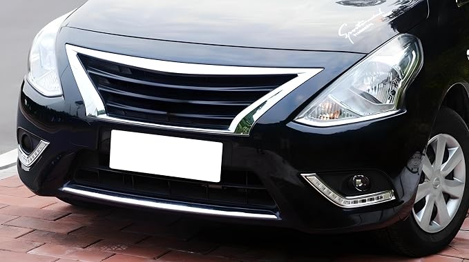 iJDMTOY Xenon White LED Daytime Running Light Kit for 2015-2019 Nissan Versa Sedan, Exact Fit DRL Bezel Assembly Powered by (10) High Power LED Diodes