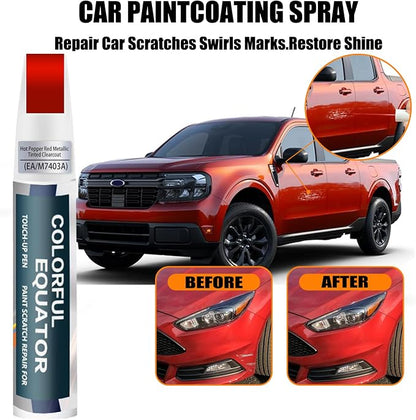 EA/M7403A Hot Pepper Red Metallic Tinted Clearcoat Touch Up Paint for Ford, Car Paint Pen Scratch Repair Two-In-One Touch Up Paint, Premium Car Scratch Remover for Deep Scratches