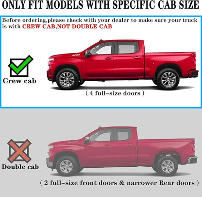 COMNOVA 6" Running Boards Compatible with 07-18 Chevy Silverado/GMC Sierra 1500 Crew Cab; 07-19 2500 3500HD. Running Boards for Silverado Crew Cab(Including in 8 Brackets with Plastic Covers)