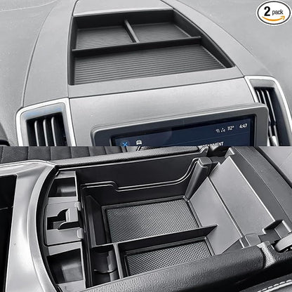 CDEFG 2Pcs for 2021-2024 Edge Center Console Organizer for 2021-2024 Ford Edge Accessories Middle Console Organizer & Dash Storage Dashboard Behind-Screen Tray