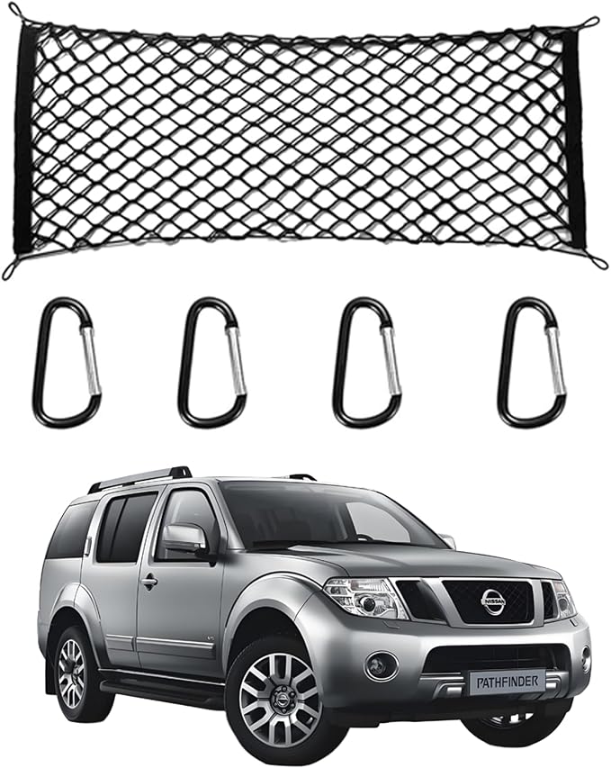 for Nissan Pathfinder Envelope Style Truck Bed Cargo Net - Fits 2013-2024 2025 2026 Pathfinder Accessories Cargo Net for Pickup Truck Bed - Heavy Duty Carabiners