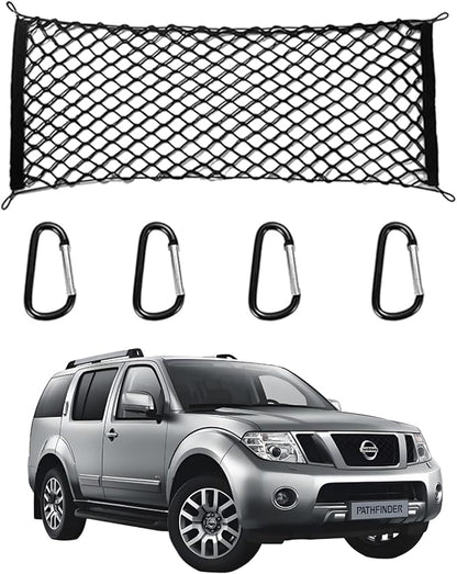 for Nissan Pathfinder Envelope Style Truck Bed Cargo Net - Fits 2013-2024 2025 2026 Pathfinder Accessories Cargo Net for Pickup Truck Bed - Heavy Duty Carabiners