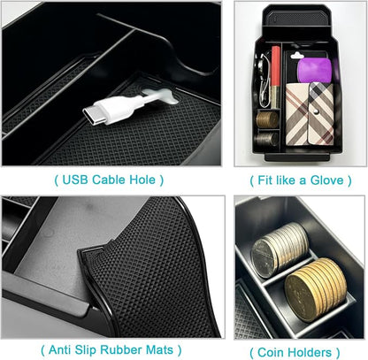 CDEFG 6Pcs for 2023 2024 2025 2026 Mazda CX-50 Center Console Organizer Tray for 2023 2024 2025 2026 Mazda CX-50 Hybrid Accessories Middle Console Storage Box Door Handle Pockets