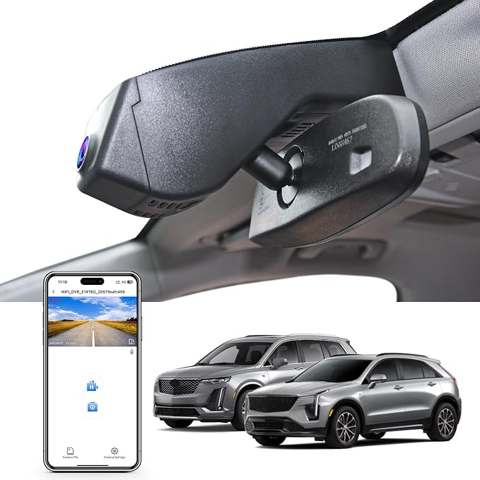 Mangoal 4K Dash Cam Custom fit for Cadillac XT5 2017-2026 XT6 2020-2026(Model A), UHD 2160P Video, WiFi, App, Loop Recording, Easy to Install, 64GB Card