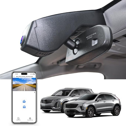 Mangoal 4K Dash Cam Custom fit for Cadillac XT5 2017-2026 XT6 2020-2026(Model A), UHD 2160P Video, WiFi, App, Loop Recording, Easy to Install, 64GB Card