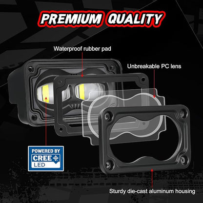SAE LED Fog Light DOT Approved Driving Light Pods 3 Inch LED Pods Off Road Cube Lights 2PCS Street Legal Bumper Backup Fog Lights For Truck Pickup Motorcycle ATV UTV Boat