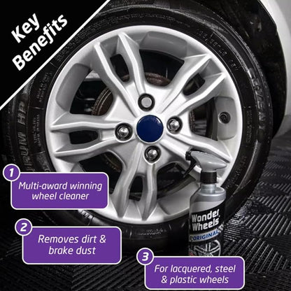 Wonder Wheels Wheel Cleaner Spray – pH Neutral Rim & Tire Cleaner, Brake Dust and Road Grime Remover, Safe for All Wheels, 21 fl oz