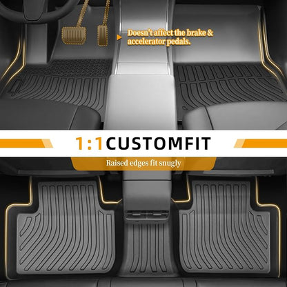 Floor Mats for Mitsubishi Outlander Sport 2011-2024, Outlander Sport Floor Mats Custom Fit Floor Liners & Seatback Mat & Cargo Liner, TPE Non-Slip Waterproof Summer Winter Outlander Mats Accessories