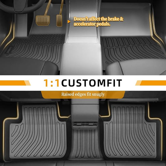 Floor Mats for Mitsubishi Outlander Sport 2011-2024, Outlander Sport Floor Mats Custom Fit Floor Liners & Seatback Mat & Cargo Liner, TPE Non-Slip Waterproof Summer Winter Outlander Mats Accessories