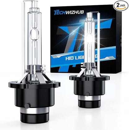 D2S Xenon HID bulb, 6000K 35W Cool White High Low Beam Replacement 85122 66240 66040 66240CBI for D2S HID Bulb, Plug and Play, Pack of 2