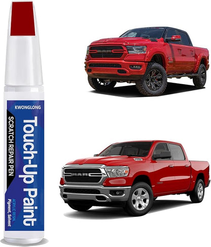 Firecracker Red PRC/MRC Touch Up Paint Compatible with RAM 2018-2024 1500/2500/3500, 2020-2024 Rebel, 2-in-1 Car Paint Scratch Repair Kit, Quick & Easy Solution to Repair