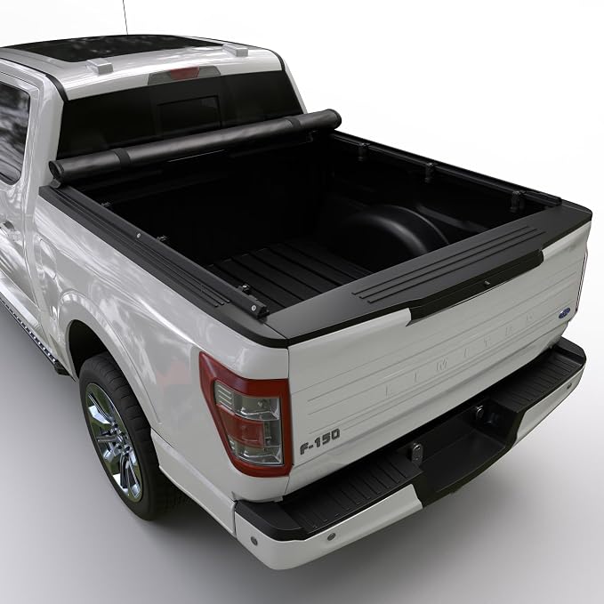Toptiny Soft Roll Up Truck Bed Tonneau Cover |SR017|Fits 2015-2026 Ford F150 6'5" Bed (78")