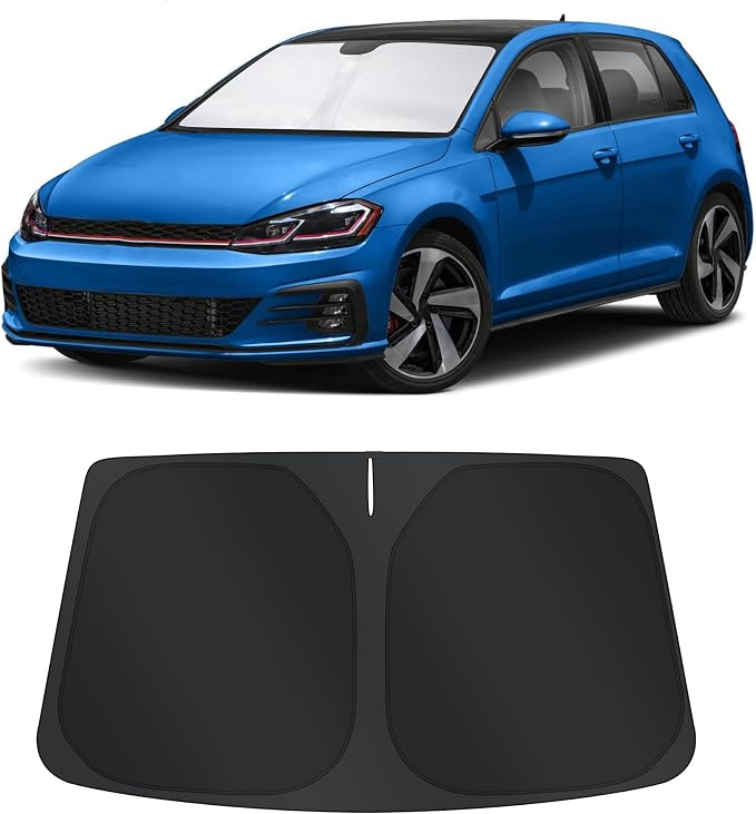 TINGLU Sun Shade for Volkswagen Golf GTI e-Golf VW Golf R 4 Door Hatchback 2015-2021 Accessories Windshield Sun Shade Window Shade UV Rays Protection Sun Visor Cover