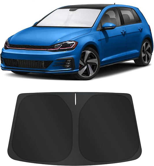 TINGLU Sun Shade for Volkswagen Golf GTI e-Golf VW Golf R 4 Door Hatchback 2015-2021 Accessories Windshield Sun Shade Window Shade UV Rays Protection Sun Visor Cover