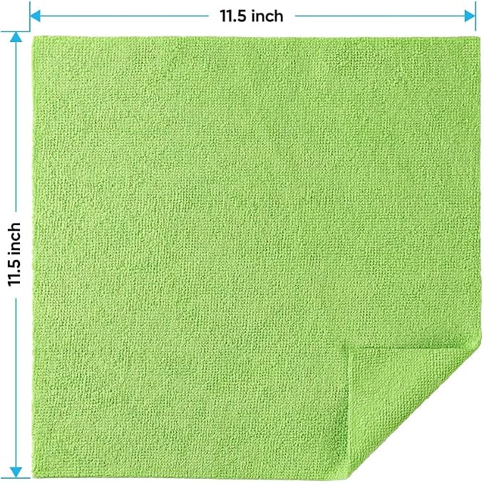 HOMEXCEL Microfiber Cleaning Cloths, 100 Pack Microfiber Towels for Cars, Lint & Scratch-Free Bulk Cleaning Rags for House, Kitchen, Car and Shop, Multicolor Absorbent Cleaning Towels 11.5 x 11.5 inch
