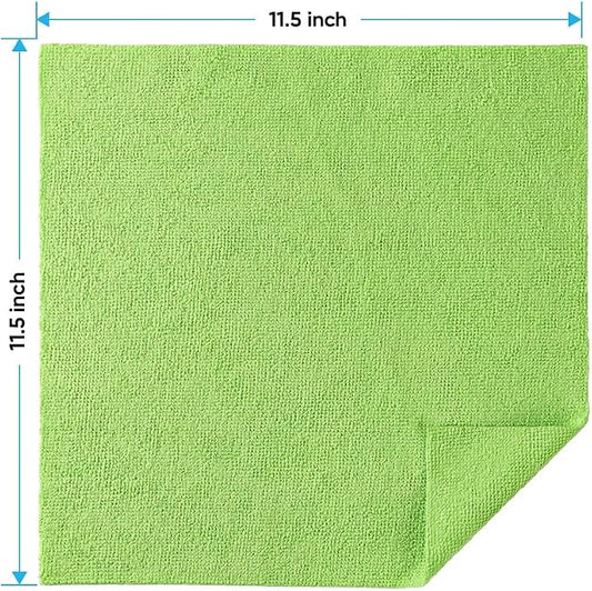 HOMEXCEL Microfiber Cleaning Cloths, 100 Pack Microfiber Towels for Cars, Lint & Scratch-Free Bulk Cleaning Rags for House, Kitchen, Car and Shop, Multicolor Absorbent Cleaning Towels 11.5 x 11.5 inch