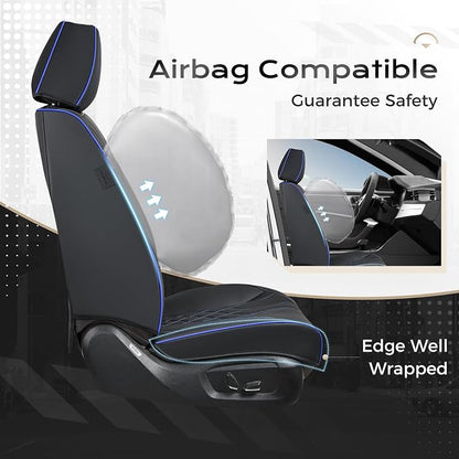 Coverado Car Seat Covers, Car Seat Covers Front Seats, 2-Pack Front Seat Cover, Nappa Leather Waterproof Seat Covers, Car Seat Protectors, Automotive Seat Covers Universal Fit for Most Vehicles