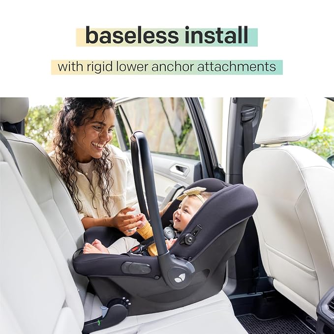 Joie Ginger and Mint Latch Travel System – 4-in-1 Travel System with Baseless Infant Car Seat & Stroller, One-click Install, From Birth Stroller (Mocha)