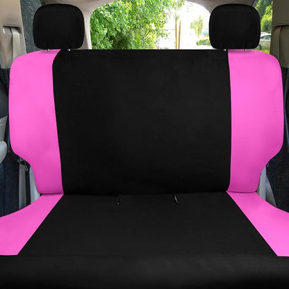 Universal Fit Chevron Flat Cloth Car Seat Covers Full Set - Pink