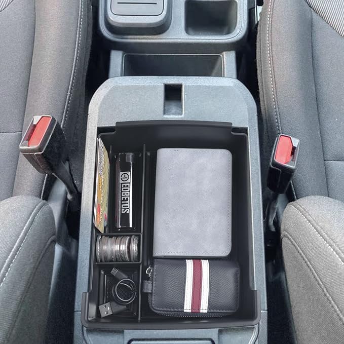 EDBETOS Center Console Organizer Tray Compatible with Ford Maverick 2022 2023 2024 2025 2026 Accessories P758 Pickup Interior Secondary Armrest Storage Box Divider, Black