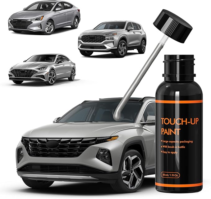 R2T Shimmering Silver Touch Up Paint for Hyundai, DIY Car Paint Scratch Repair Kit, Automotive Paints, Quick & Easy Fix Scratch Repair for Tucson/Elantra/Santa Fe/Sonata/Venue/Nexo