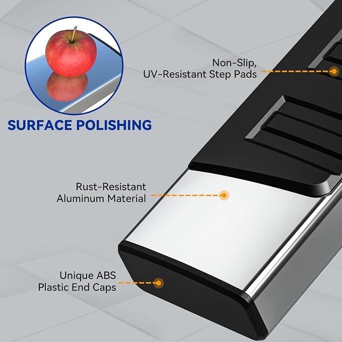 6.5 Inches Running Boards Compatible with 2019-2026 Ram 1500 | New Body Style Crew Cab with 4 Full-Size Doors (Excl. 1500 Classic), Side Step Nerf Bars Side Bars