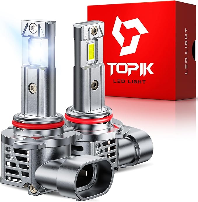 TOPIK 2PCS 9005 LED Light Bulbs, 800% Brighter Than Halogen, 32,000LM 1:1 Fit Plug & Play, Anti-Flicker, Off-Road Waterproof, 9005 HB3 Bulbs for Cars, Trucks, SUVs
