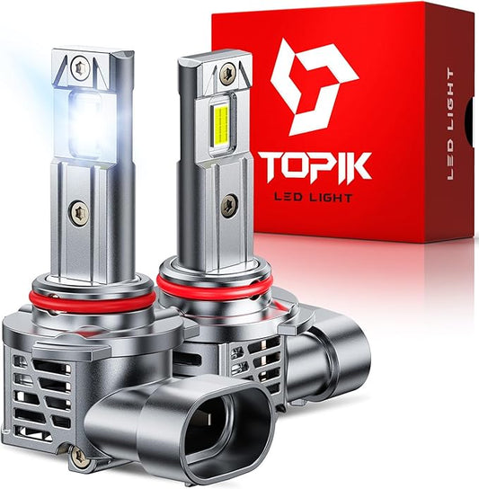 TOPIK 2PCS 9005 LED Light Bulbs, 800% Brighter Than Halogen, 32,000LM 1:1 Fit Plug & Play, Anti-Flicker, Off-Road Waterproof, 9005 HB3 Bulbs for Cars, Trucks, SUVs