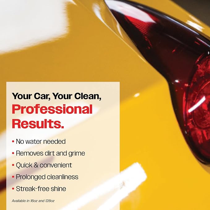 Malco OTG Waterless Car Wash (16 Oz.) - 100% Waterless Car Wash Spray/No Water or Bucket Needed/Safe and Effective Cleaning Solution for Cars/Great for On The Go or Regular Use (199416)