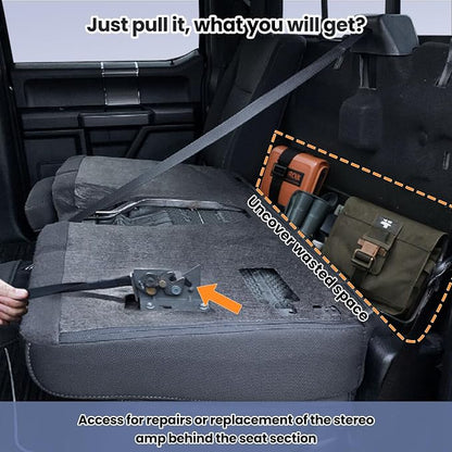 Kaishengyuan Upgraded Rear Seat Quick Release with Elastic Rope Compatible with Ford F-150 (2009+) & F-250/350 (2017+)