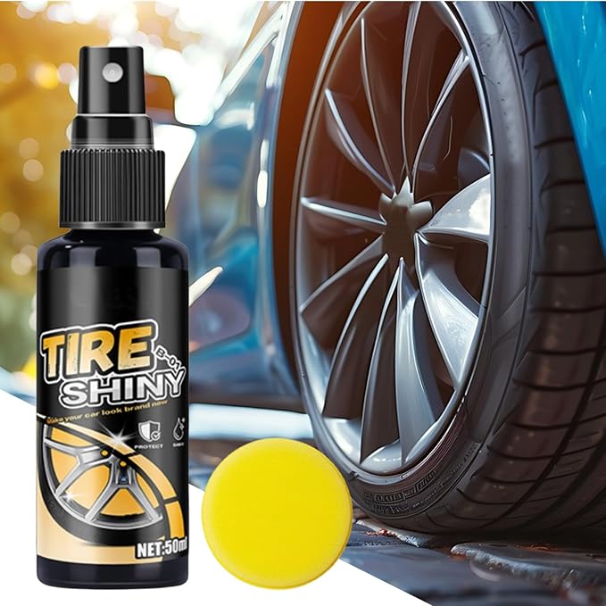 Tire Shine Spray - Shine Protectant | Tire Cleaner | 50ml/100ml Sturdy Rim Shiine Solution | Auto Tyre Polishing Coating Product for Truck Rv Sedan Vehicle Owners Maintenance Managers Road Trip