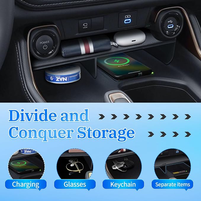 EDBETOS Center Console Organizer for 2023 2024 2025 2026 Toyota Grand Highlander Console Insert Divider Tray Secondary Storage Cubby for Phone Key Wallet, ABS Interior Accessories (Not for Highlander)
