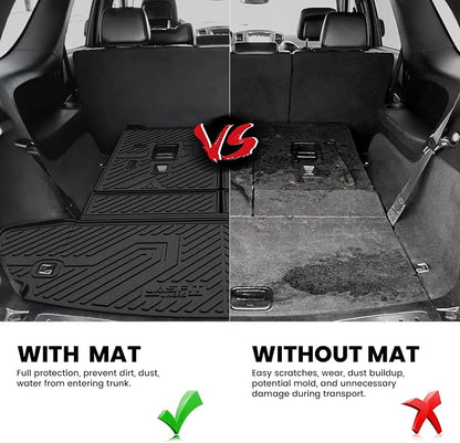 LASFIT Trunk Mat & Backrest Mat for Dodge Durango 2011-2026, Fit 2nd Row Bench Seat(7 Seats) & 2nd Row Bucket Seat (6 Seats), Not for 5 Seats, All Weather TPE Custom Fit Car Mat Cargo Liner, Black