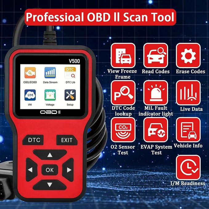 OBD2 Scanner Diagnostic Tool - Check Engine Light Code Scanner Tool with Reset, DTC, Data Stream, I/M Readiness, Car & Truck Scan Tool for All Vehicles Since 1996, escaner automotriz