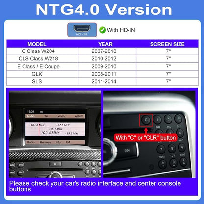 Gen3 NTG4.0 Wireless Carplay Android Auto Adapter for Mercedes Benz C E CL CLS S SL Class W204 W211 W219 C216 R230 W221 Support YouTube, Mirrorlink, Reverse Camera (Add HDMI)