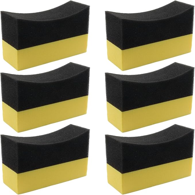 6 Pcs Wet Tire Shine Applicator Pad, Multi-Surface Polishing Sponges, Tire Applicator Dressing Shine Sponge for Car Glass, Painted Steel, Porcelain