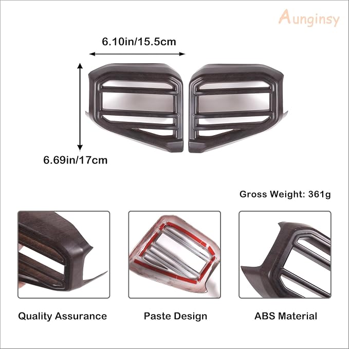 Aunginsy Car Center Console Side Air Conditioning Outlet Trim Cover Compatible with Toyota Tundra/Sequoia 2022-2025 2026, ABS Dashboard Side A/C Wind Vent Panel Decorative Frame Protector Accessories