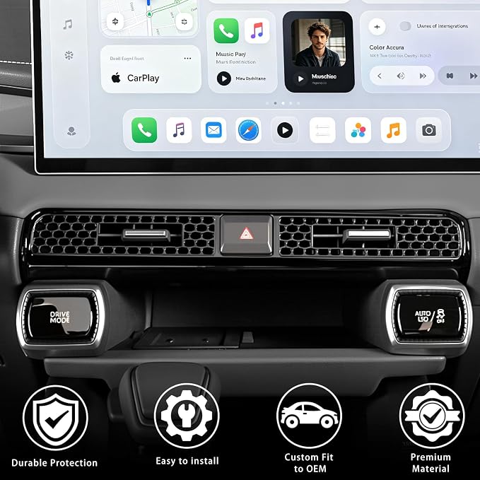 for Toyota RAV4 2026 Accessories Interior Center Console Air Conditioner Switch Button Cover Trim Central Central Air Conditioning Cover Decoration - Glossy Black