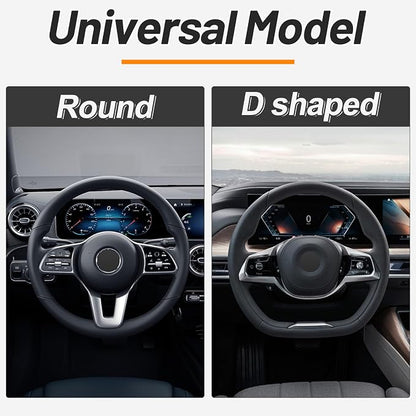 KAFEEK Elastic Stretch Steering Wheel Cover 15 Inch, Breathable Ice Silk Microfiber, Non-Slip Grip, Warm in Winter and Cool in Summer, Odorless, Car Accessories Fit Cars, SUVs, Rose Red