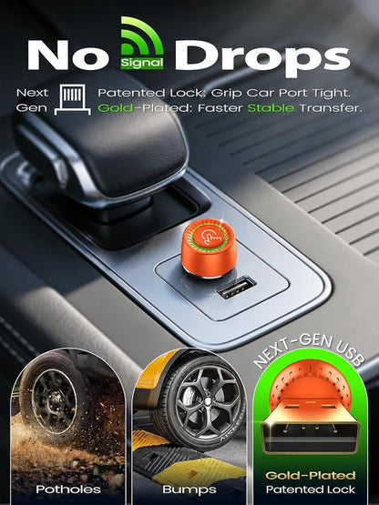 Wireless CarPlay Adapter, Fast Auto Connect, No Lag, Easy Device Switching for 2 Phones, Plug & Play, 5GHz WiFi, Compatible with iPhone 6 or Above