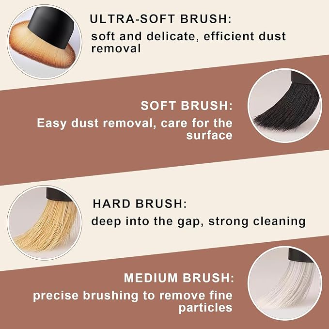 8PCS Car Detailing Brush Set, Car Detailing Brush, Soft Car Cleaning Brush, Suitable for Cleaning Car Interiors, Including Air Vents, Center Console, Seat Gaps, and More