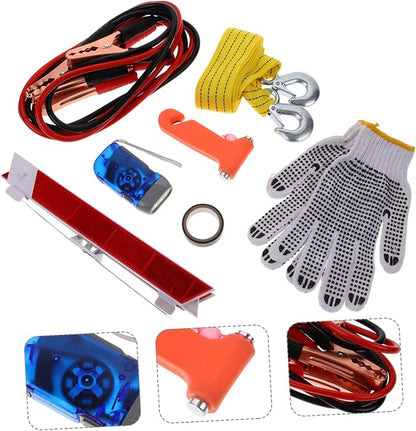 Car Roadside Emergency Tool Kit 8-Piece Automotive Safety Set for Vehicle Assistance Multi-Function Emergency Supplies for Travel and Roadside