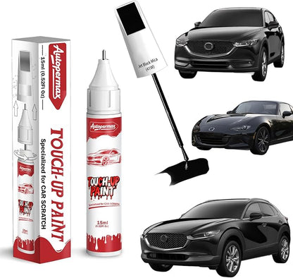 41W Jet Black Mica Car Touch Up Paint for Mazda, Color Accurate Two-In-One Car Paint Scratch Repair Pen, Professional Scratch Remover for Vehicles Chips and Nicks Scuff