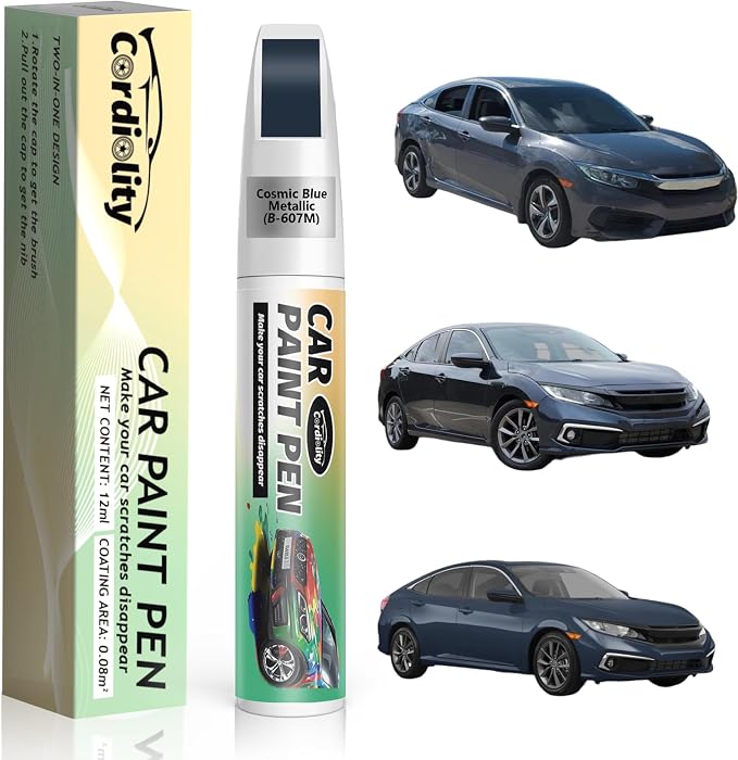 Cosmic Blue Metallic(B-607M) Touch Up Paint Pen for Honda,Car Paint Scratch Repair Pen Quick and Easy Fix Auto Paint Scratch