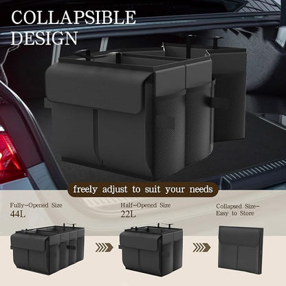 Beicarin Car Trunk Organizer Storage Box - Collapsible Car Boot Organizer Tidy Cargo Storage Box Accessories for SUV, MPV, Van, Size M, Black