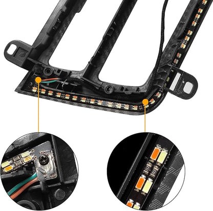 Jaronx Compatible with BMW LED Console Panel Ambient Light for 3 Series F30 F31 4 Series F32 F33, Radio AC Control Panel Ambient Lights Console Panel Replacement with Dual Color LED Ambient Lighting
