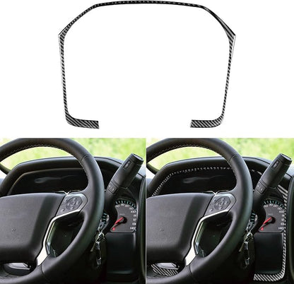 Real Premium Carbon Fiber Fit for Chevy Silverado/GMC Sierra 1500 2014-2018 for 2500/3500HD 2015-2019 Car Speedometer Frame Trim Dash Decals Sticker Decoration Auto Interior Accessories Cover Black