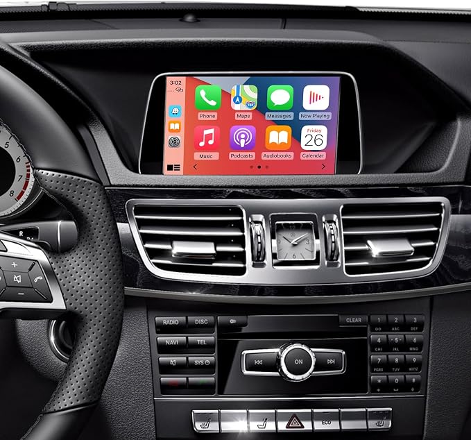 Road Top Wireless CarPlay Interface Decoder for Mercedes-Benz NTG4.5/4.7 | For E-Class W212 E Coupe C207 2012-2015, NTG4.5/4.7, Support Wireless Carplay, Android Auto, MirrorLink